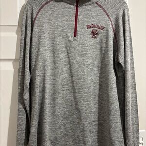 Boston College Gray Heather Quarter-Zip Pullover XL